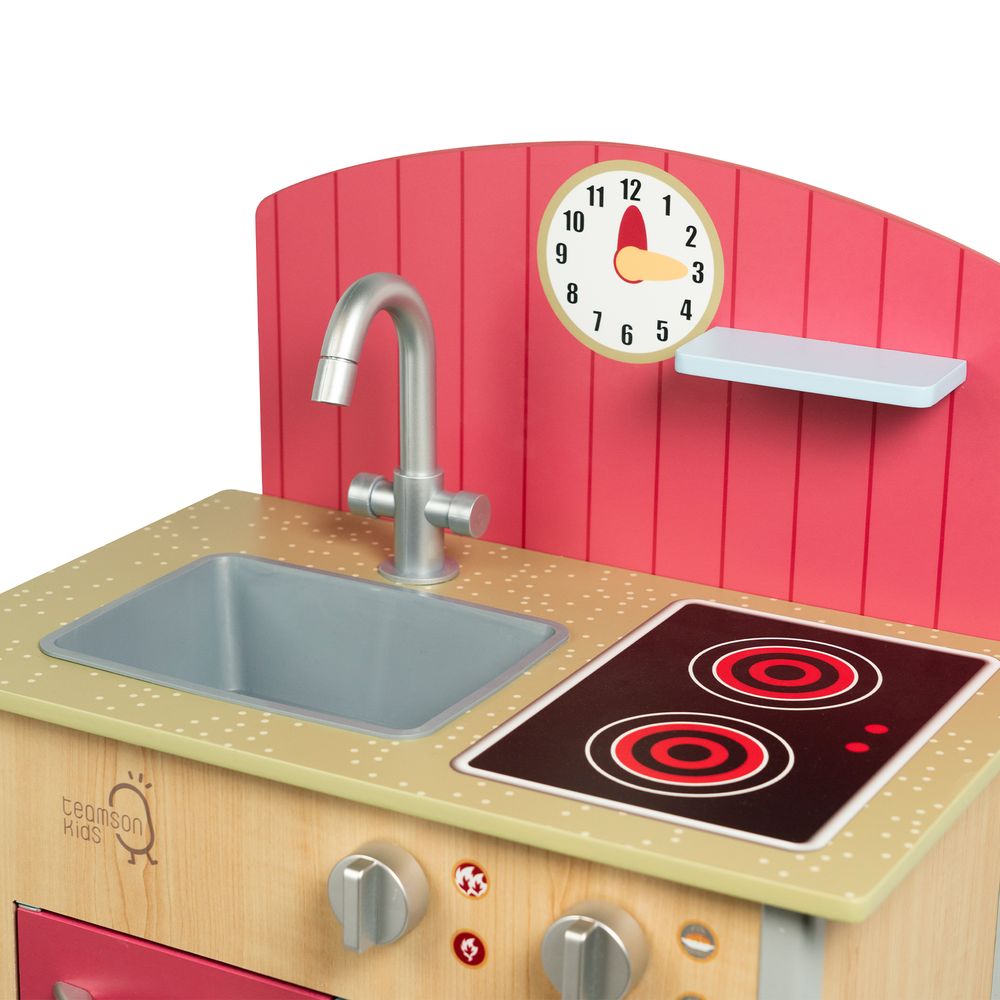 S0671016168 - Wooden Kitchen Playset with Interactive Features and 4 Accessories - Coa Living