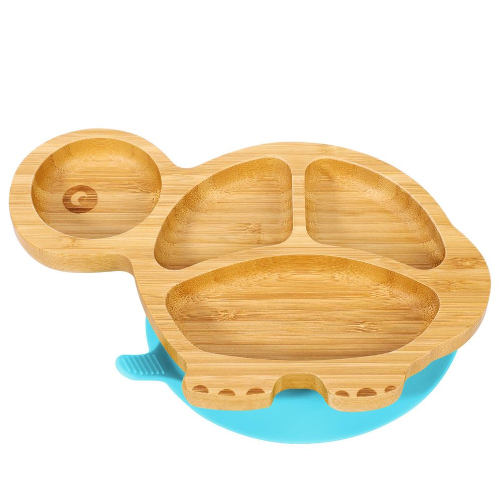 S0671018919 - Bamboo Suction Base Plate and Bowl Set with Spoons in a Turtle Shape - Coa Living