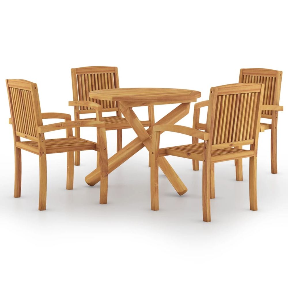 S0671027401 - Gardinia 5 Piece Teak Wood Garden Dining Set - Coa Living