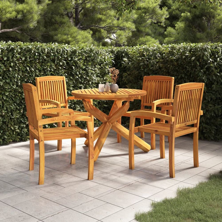 S0671027401 - Gardinia 5 Piece Teak Wood Garden Dining Set - Coa Living