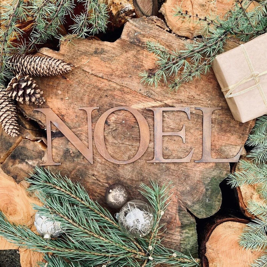 S0671056471 - Rustico Industrial 45cm Large Metal Christmas Decoration Noel Lettering - Coa Living