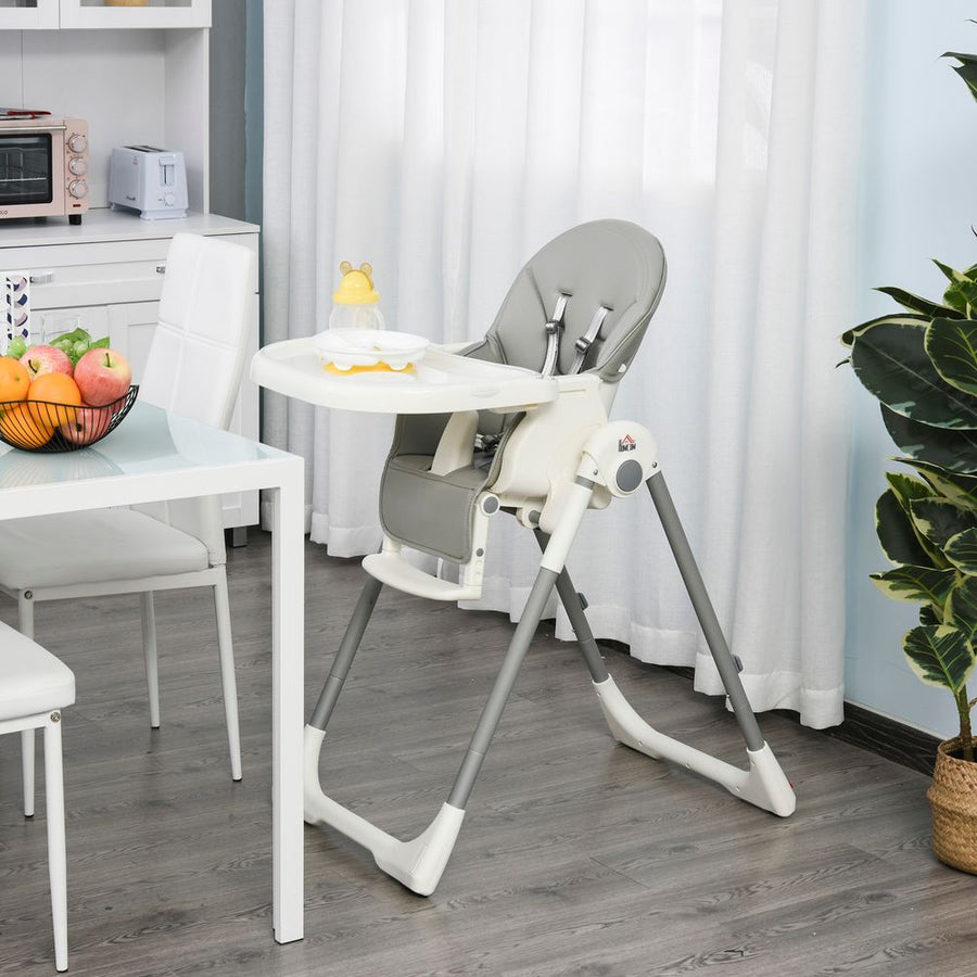 S0671079252 - Fully Collapsible and Adjustable High Chair with Tray, 5-Point Harness and Footrest - Coa Living