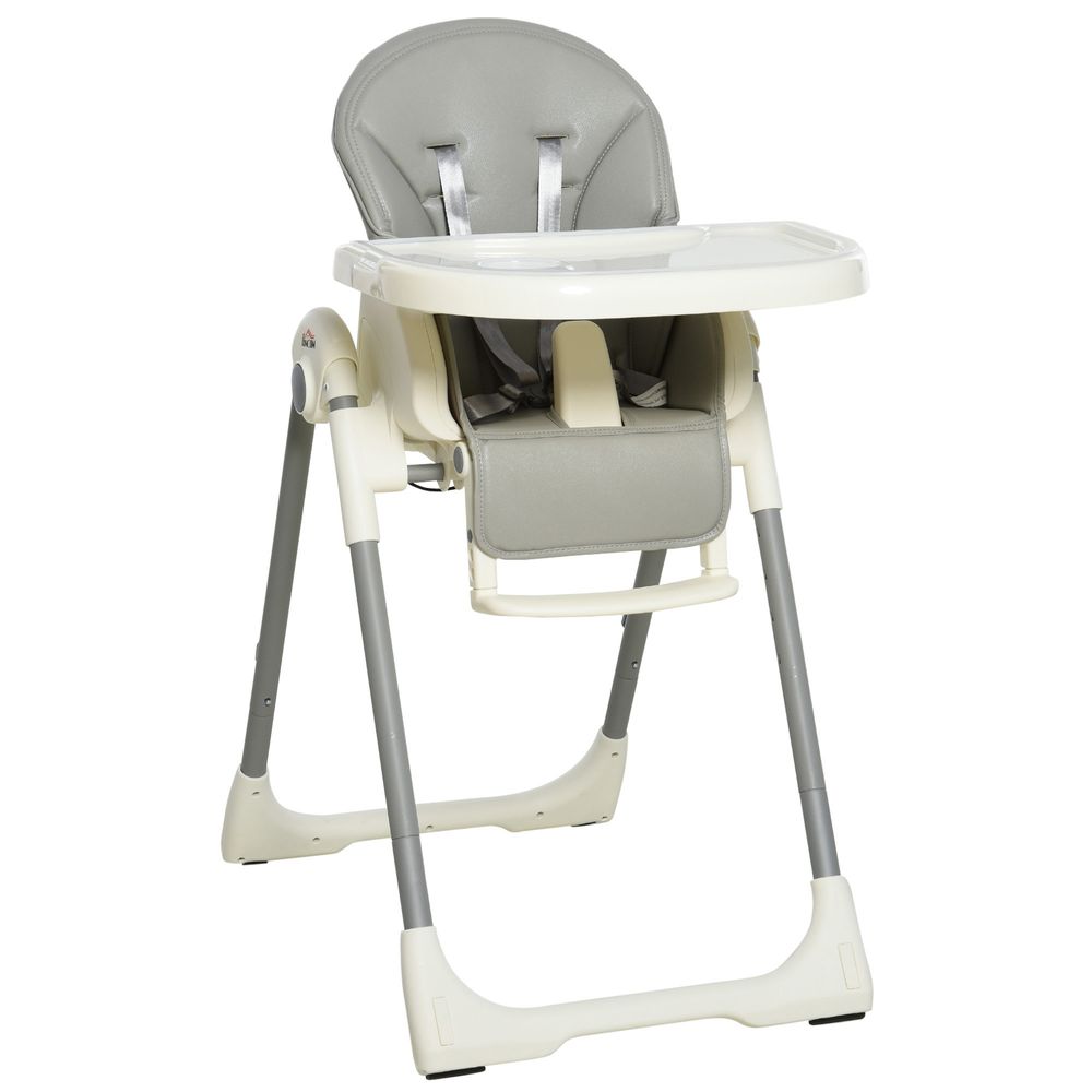 S0671079252 - Fully Collapsible and Adjustable High Chair with Tray, 5-Point Harness and Footrest - Coa Living