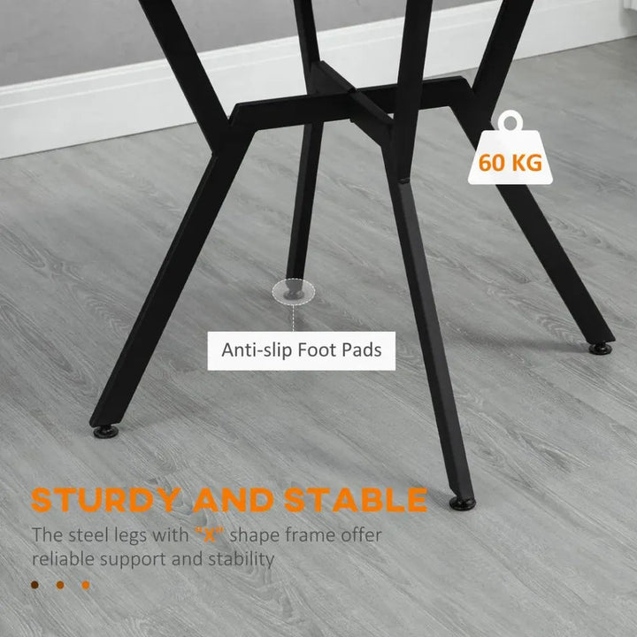 S0671097252 - Mette Round Industrial Dining Table with Wooden Top and Steel Legs - Coa Living