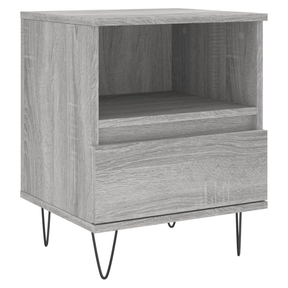 S0671359188 - Grigio Grey Wood Grain Bedside Cabinet with Drawer - Coa Living