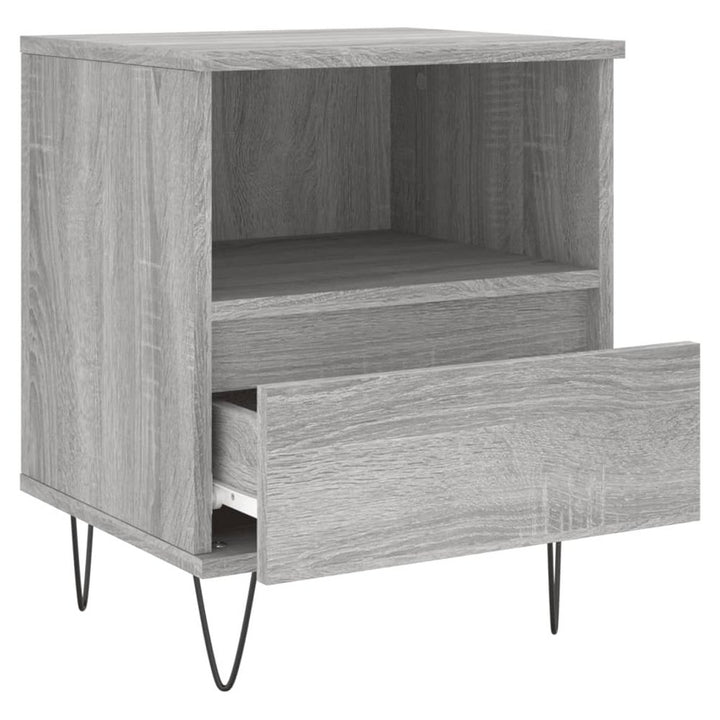 S0671359188 - Grigio Grey Wood Grain Bedside Cabinet with Drawer - Coa Living