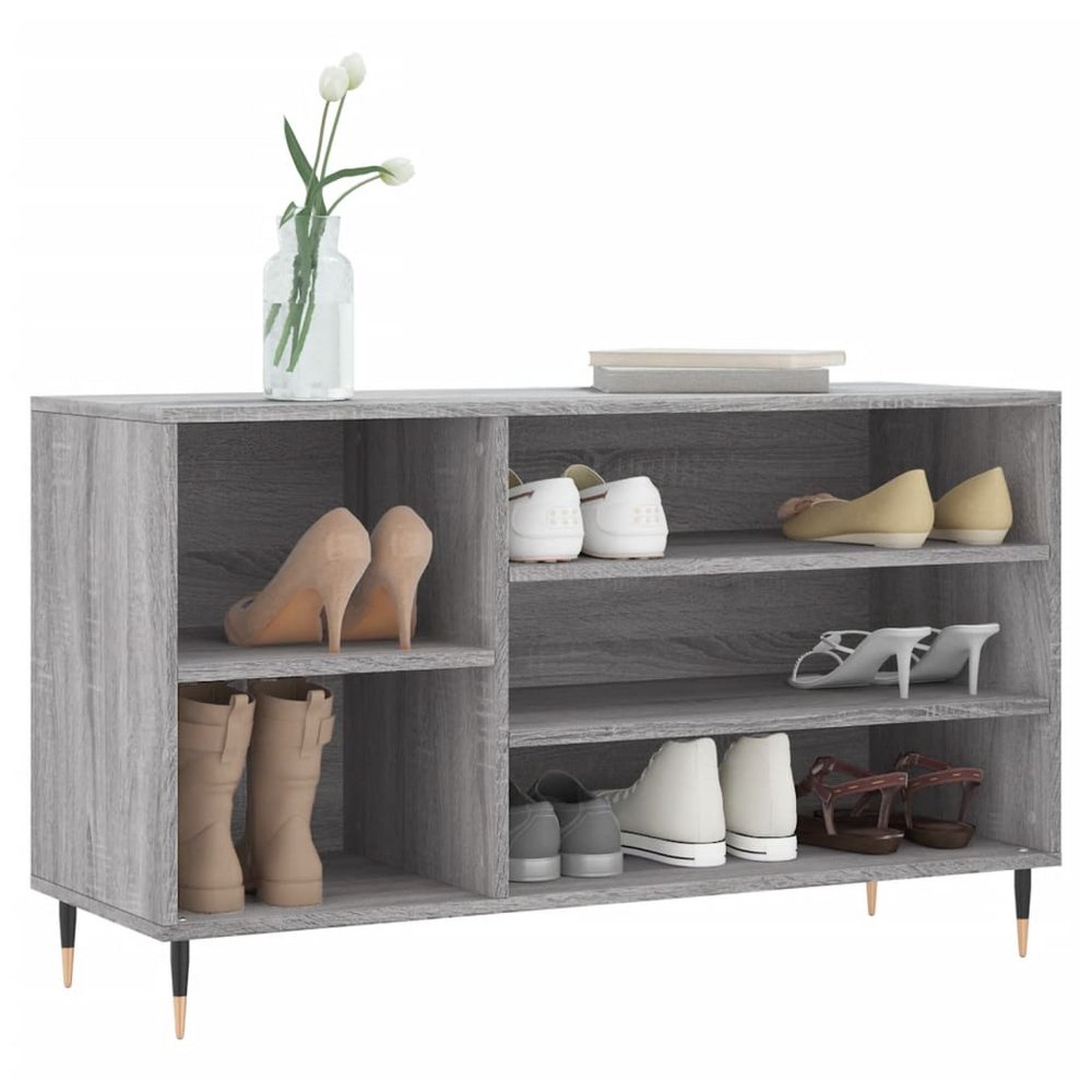 S0671359214 - Grigio Grey Wood Grain 102 cm Shoe Cabinet - Coa Living