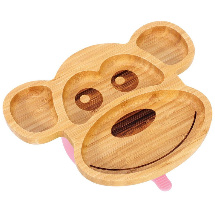 S067935943 - Bamboo Suction Base Plate and Bowl Set with Spoons in a Monkey Shape - Coa Living