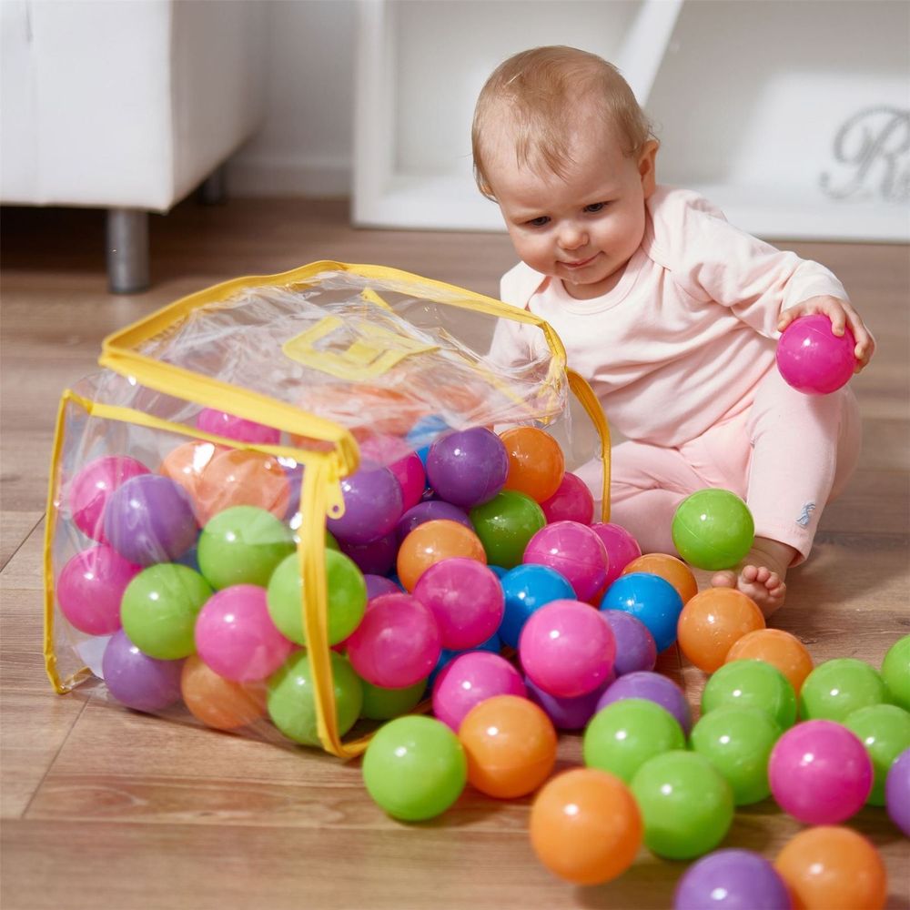 S069596899 - 200 Soft Plastic Play Pit Balls Non Toxic & BPA Free with Bag - Coa Living