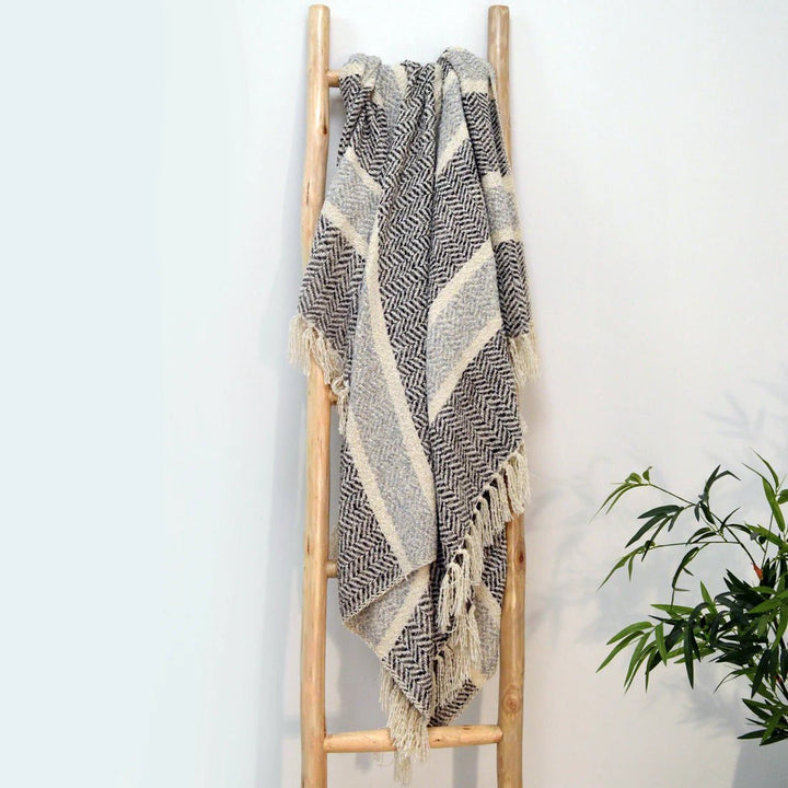 SAVANNAHTHROWSMALLGREY - Savannah Chenille Herringbone Throw - Coa Living