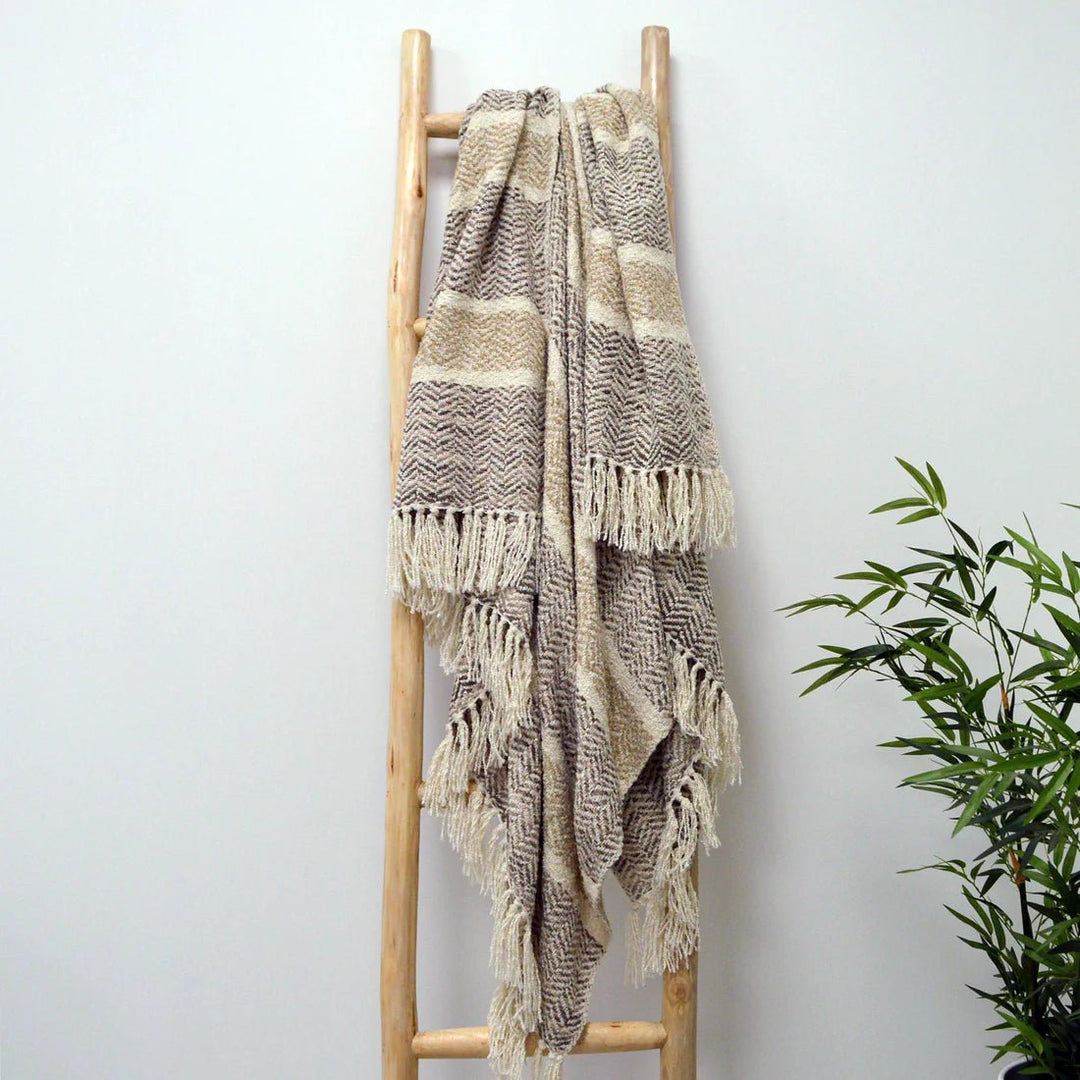 SAVANNAHTHROWSMALLNATURAL - Savannah Chenille Herringbone Throw - Coa Living