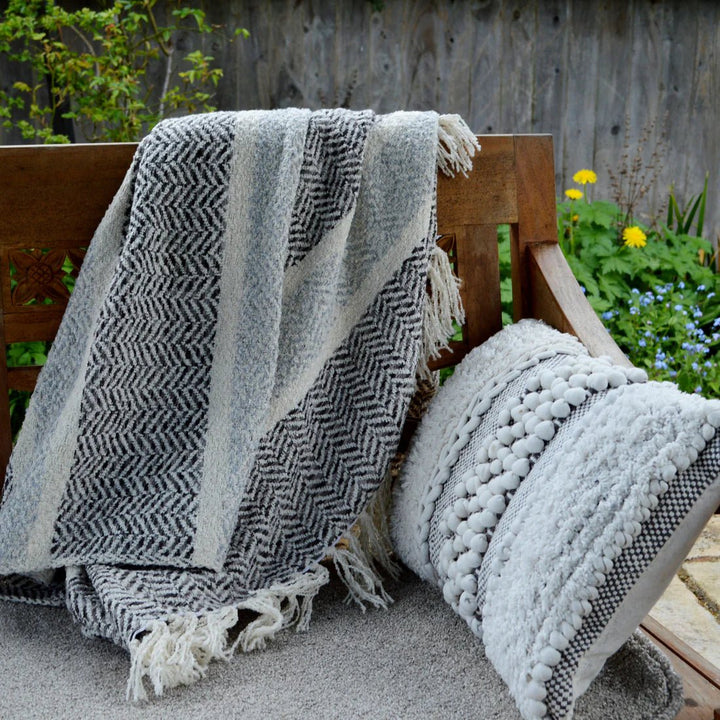 SAVANNAHTHROWSMALLNATURAL - Savannah Chenille Herringbone Throw - Coa Living