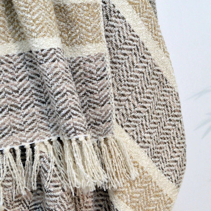 SAVANNAHTHROWSMALLNATURAL - Savannah Chenille Herringbone Throw - Coa Living