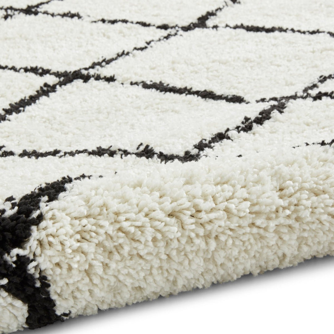 SCBG257WHTBLK1217 - Scandi Berber G257 Shaggy Rug - Coa Living