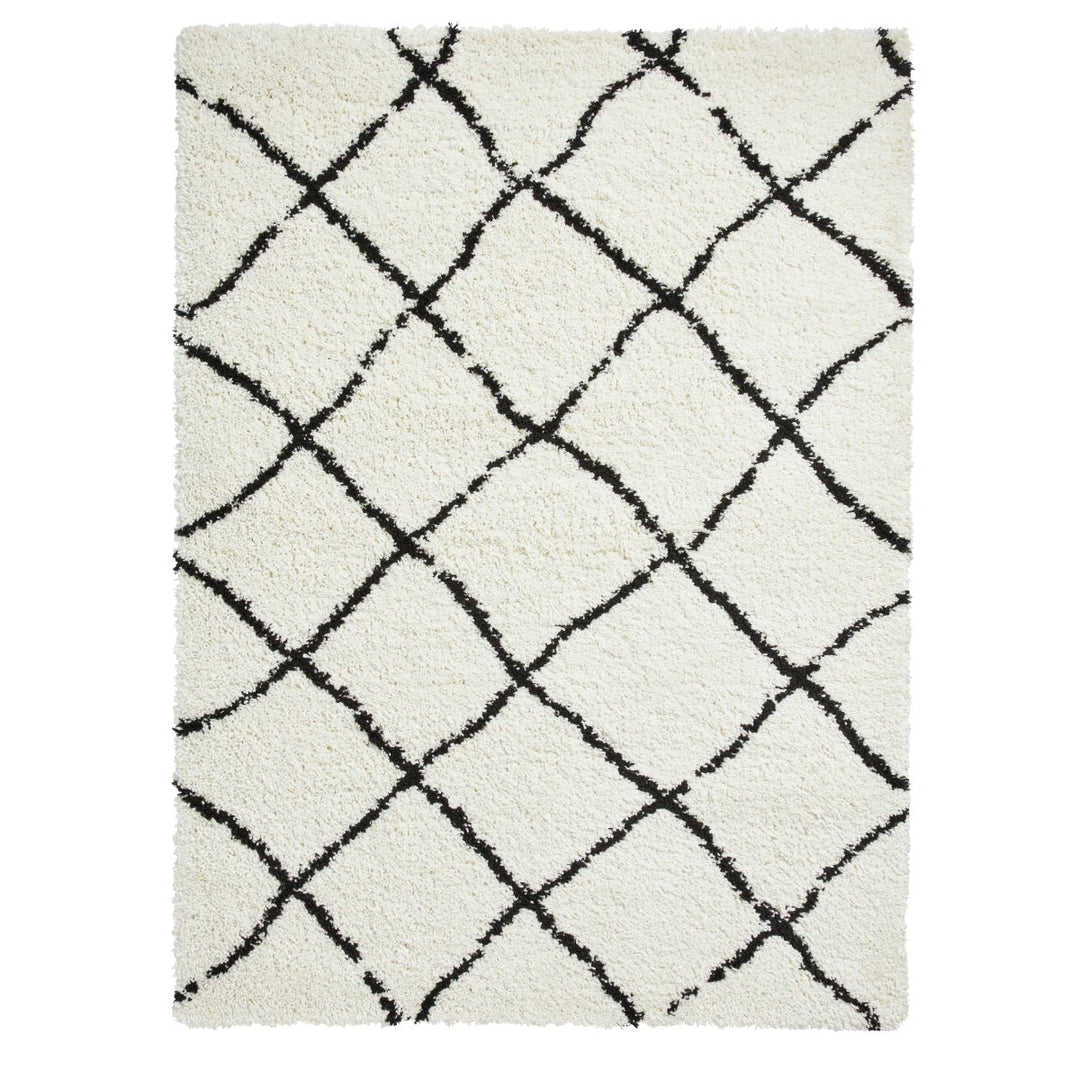 SCBG257WHTBLK1217 - Scandi Berber G257 Shaggy Rug - Coa Living