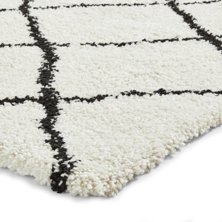 SCBG257WHTBLK1217 - Scandi Berber G257 Shaggy Rug - Coa Living