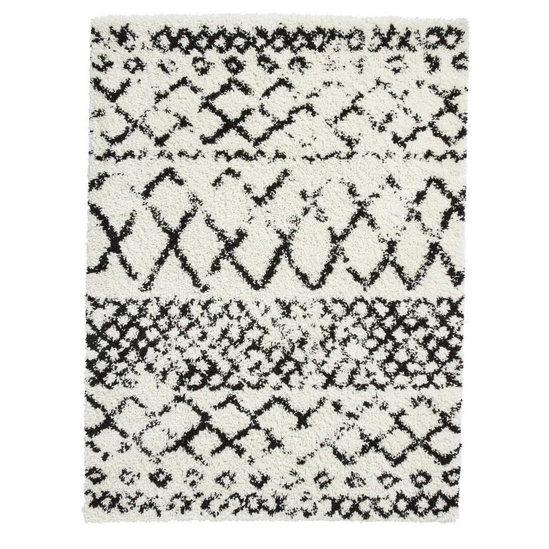 SCBG272WHTBLK1217 - Scandi Berber G272 Shaggy Rug - Coa Living