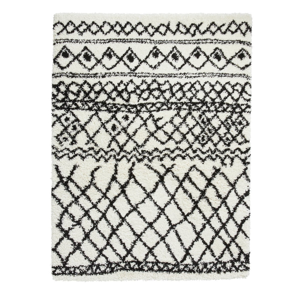 SCBG274WHTBLK1217 - Scandi Berber G274 Shaggy Rug - Coa Living