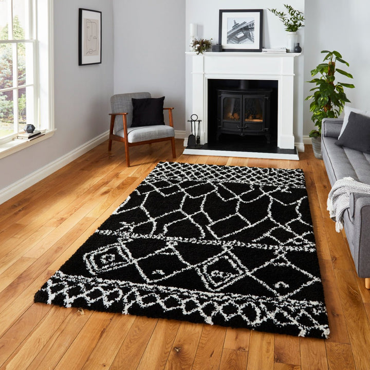 SCBG276BLKWHT1217 - Scandi Berber G276 Shaggy Rug - Coa Living