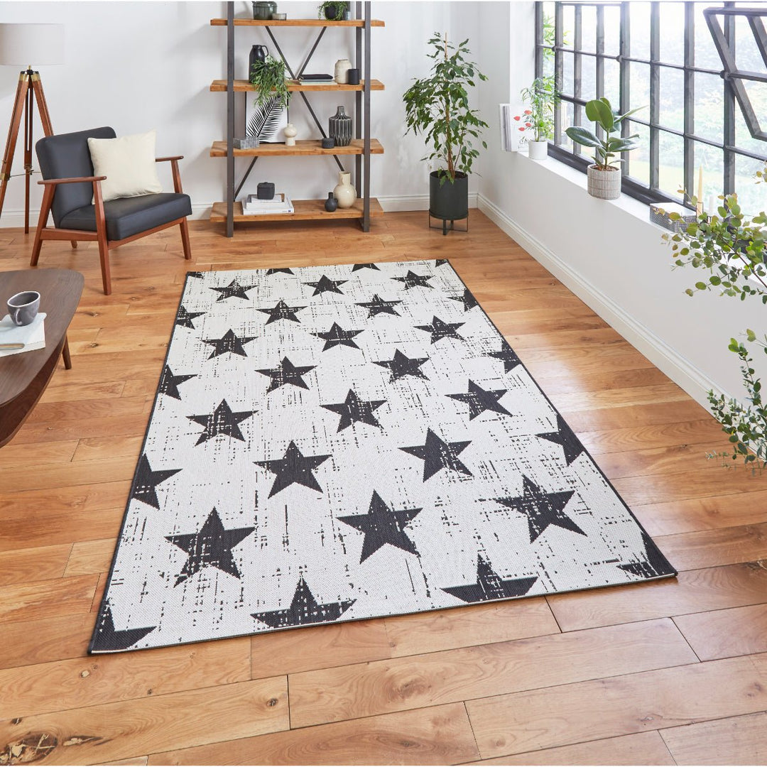 SM48648WHTBLK1217 - Santa Monica 48648 Indoor/Outdoor Rug - Coa Living