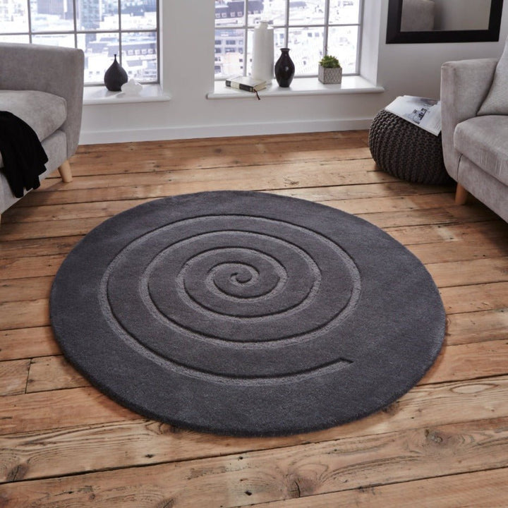 SPIRALGREY1414 - Spiral Wool Rug - Coa Living