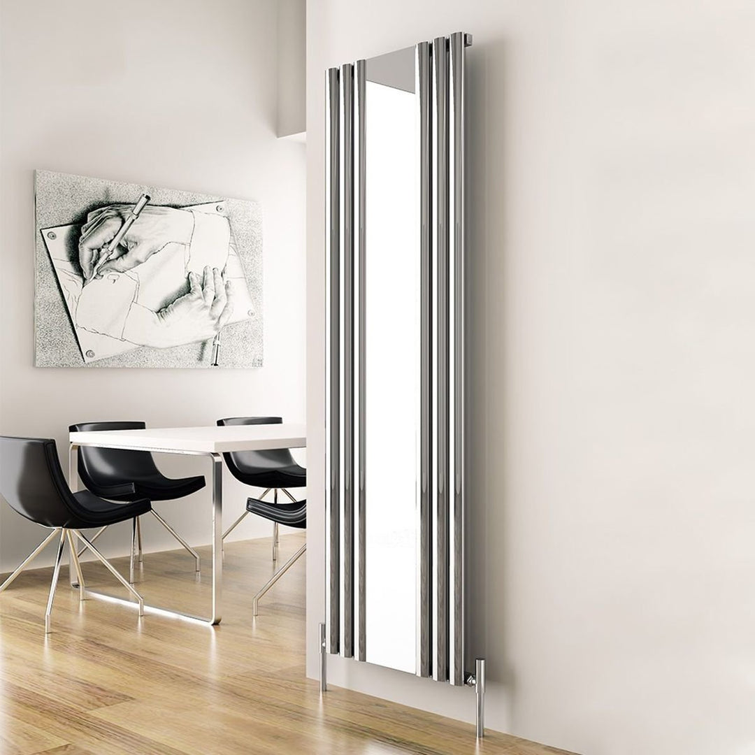 TAM 0550180008 PLS - Carisa Tallis Central Heating Mirror Radiator in Polished Anodised Aluminium - Coa Living