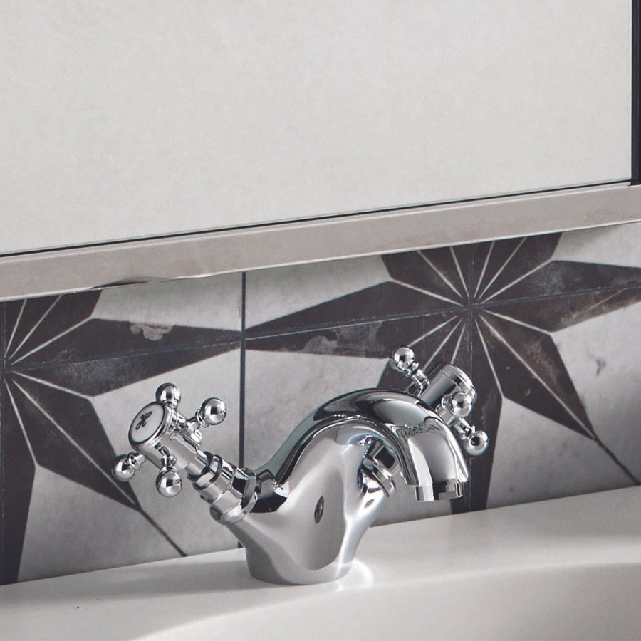 TAP191 - Harrogate Mono Basin Mixer Tap with Push Waste in Chrome - Coa Living