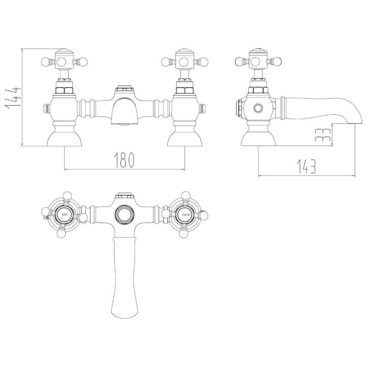 TAP192 - Harrogate Bath Filler in Chrome - Coa Living