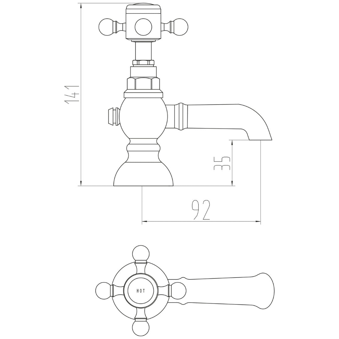 TAP194 - Harrogate Basin Pillar Taps in Chrome - Coa Living