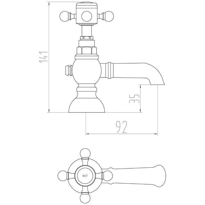 TAP194 - Harrogate Basin Pillar Taps in Chrome - Coa Living