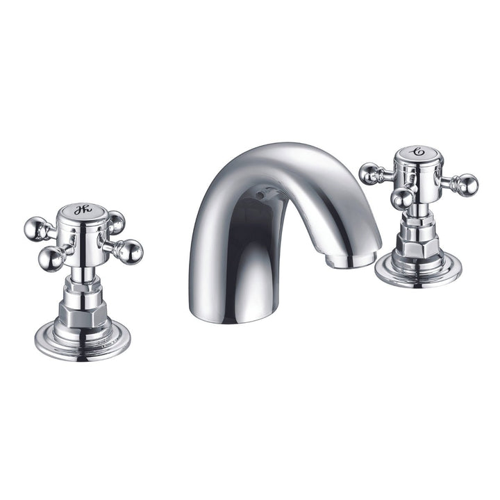 TAP198 - Harrogate 3 Hole Basin Mixer Tap in Chrome - Coa Living