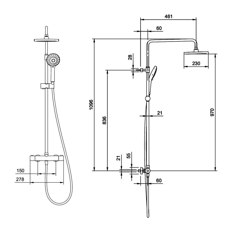 TVS109002UK061 - TVS109002UK061 Villeroy and Boch Universal Mixer Shower System in Chrome - Coa Living