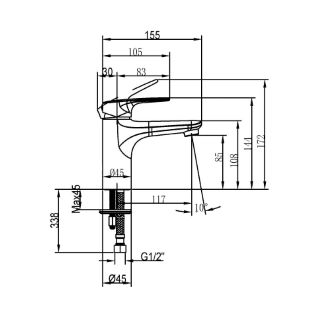 TVW10510311061 - TVW10510311061 Villeroy & Boch O.Novo Start Single-Lever Basin Mixer in Chrome - Coa Living