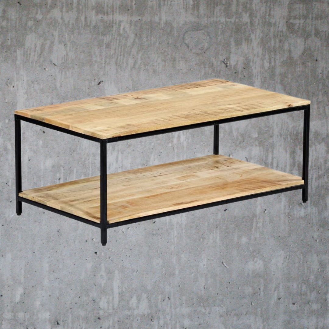 V0671185958 - Legno Industrial Style Mango Wood Coffee Table 2 Sizes - Coa Living