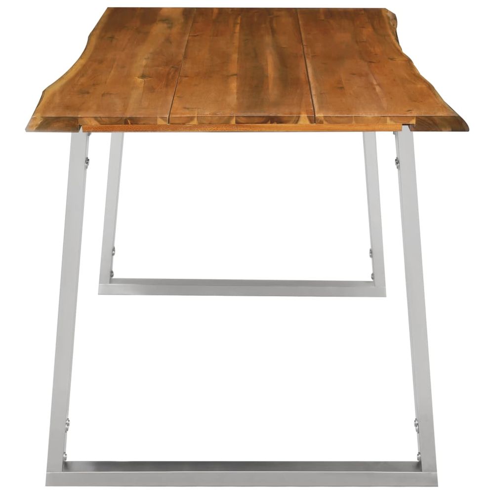 V0671186181 - Alicia Solid Acacia Wood and Stainless Steel Dining Table in 3 Sizes - Coa Living