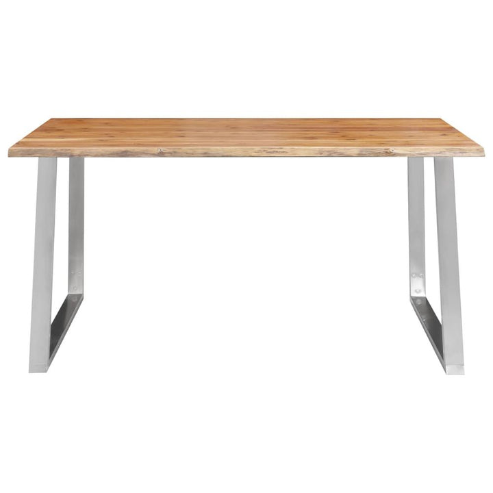 V0671186181 - Alicia Solid Acacia Wood and Stainless Steel Dining Table in 3 Sizes - Coa Living