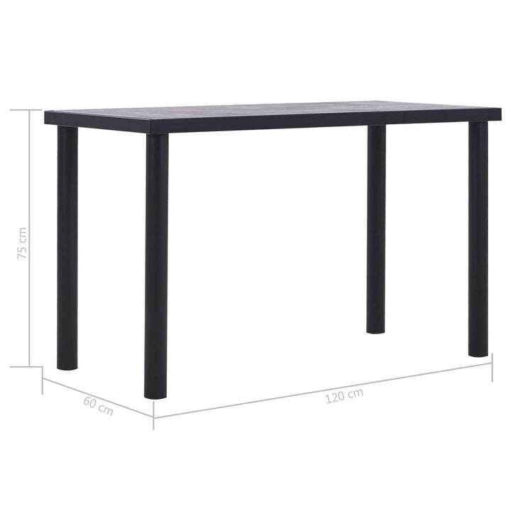 V0671186706 - Henry Concrete Grey Dining Table with Black Legs in 5 Sizes - Coa Living