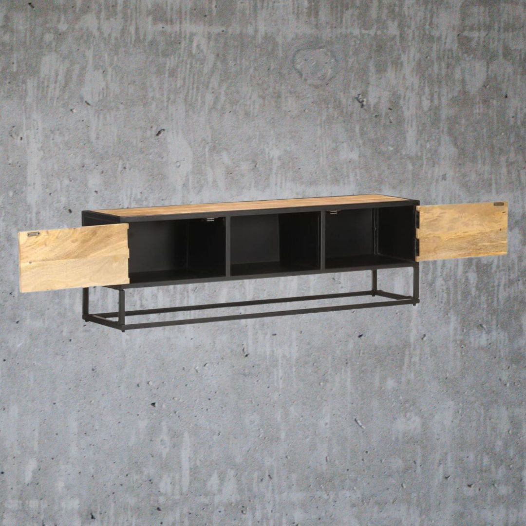 V0671187748 - Legno Industrial Style Mango Wood Lowboard TV Cabinet 2 Sizes - Coa Living