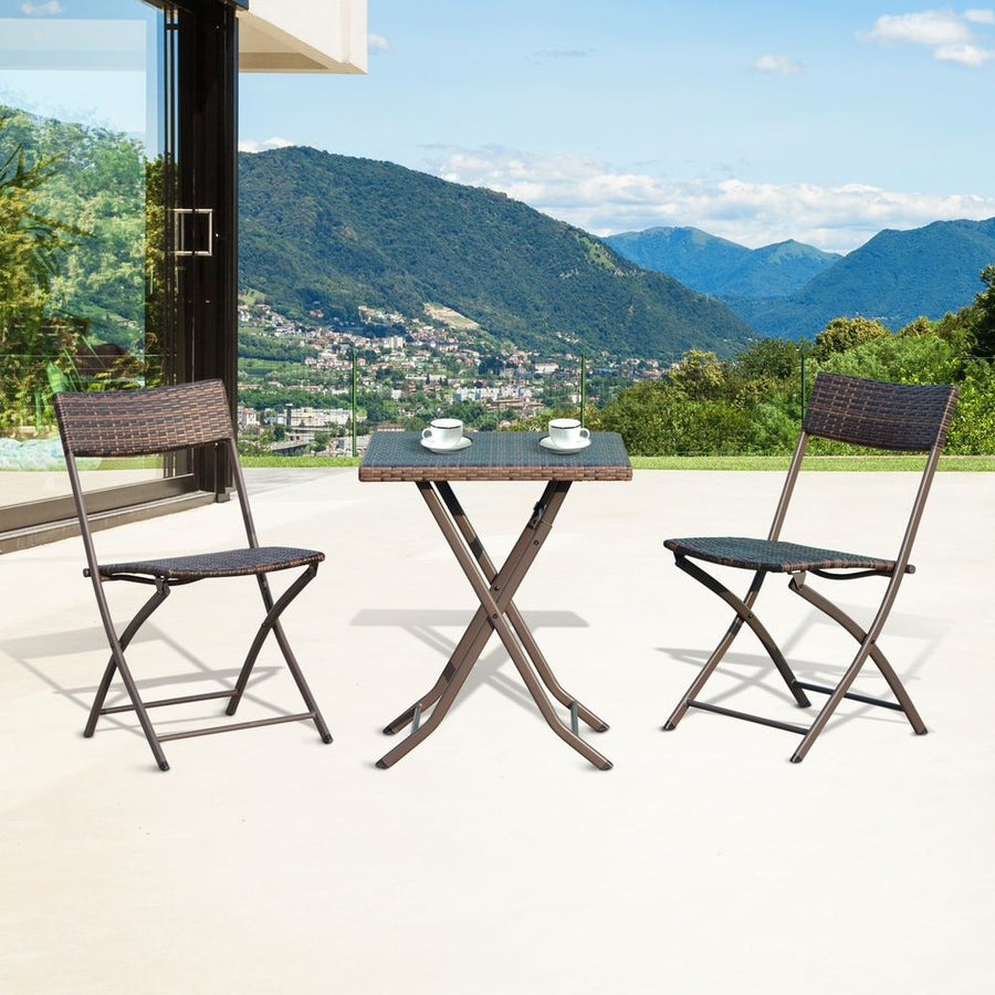 V067942214 - Rattan Outdoor Bistro Garden Chair and Table Set - Coa Living