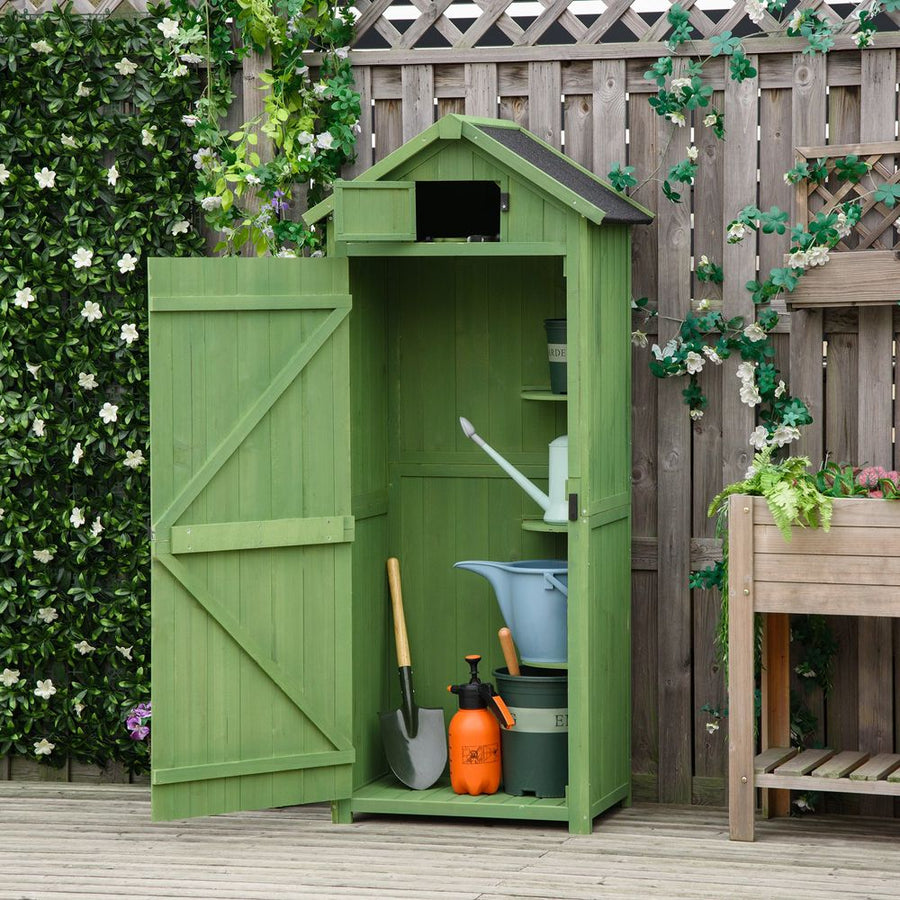 V067942261 - Gardinia Slim and Compact Garden Shed with Shelves in 3 Colours - Coa Living