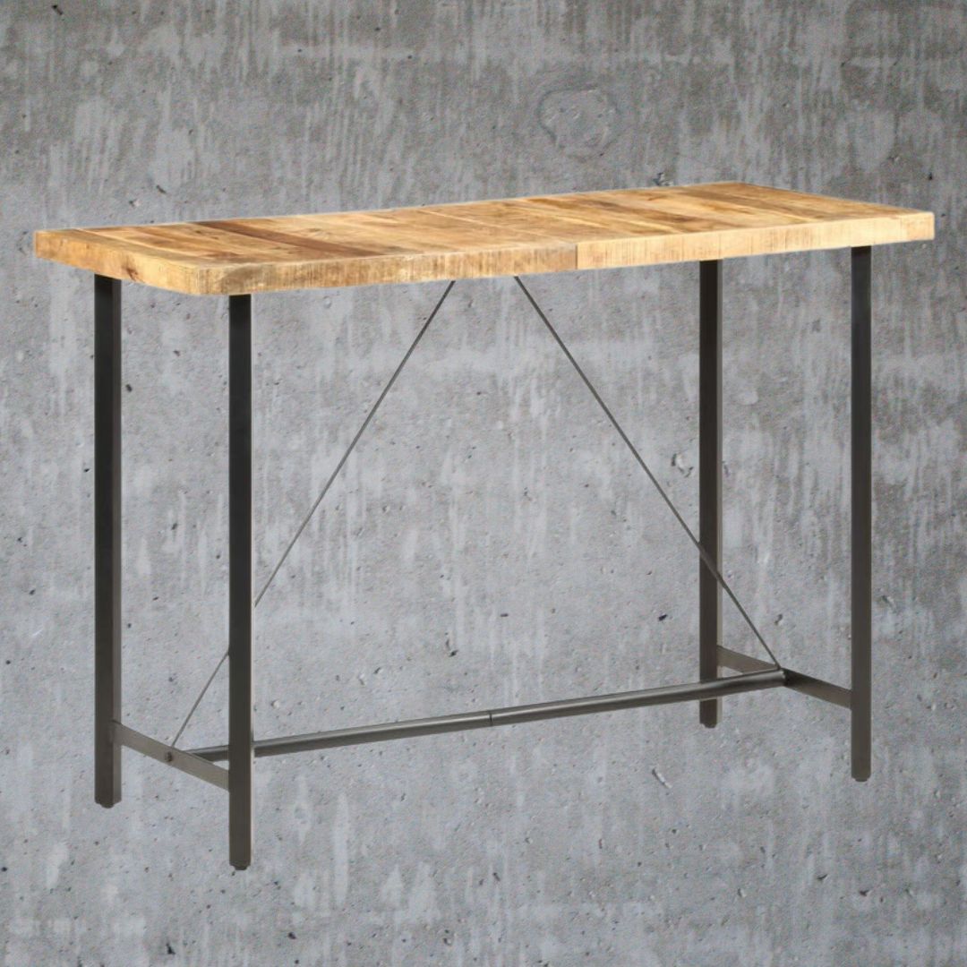 V069822208 - Legno Industrial Style Mango Wood Bar Table in 3 Sizes - Coa Living