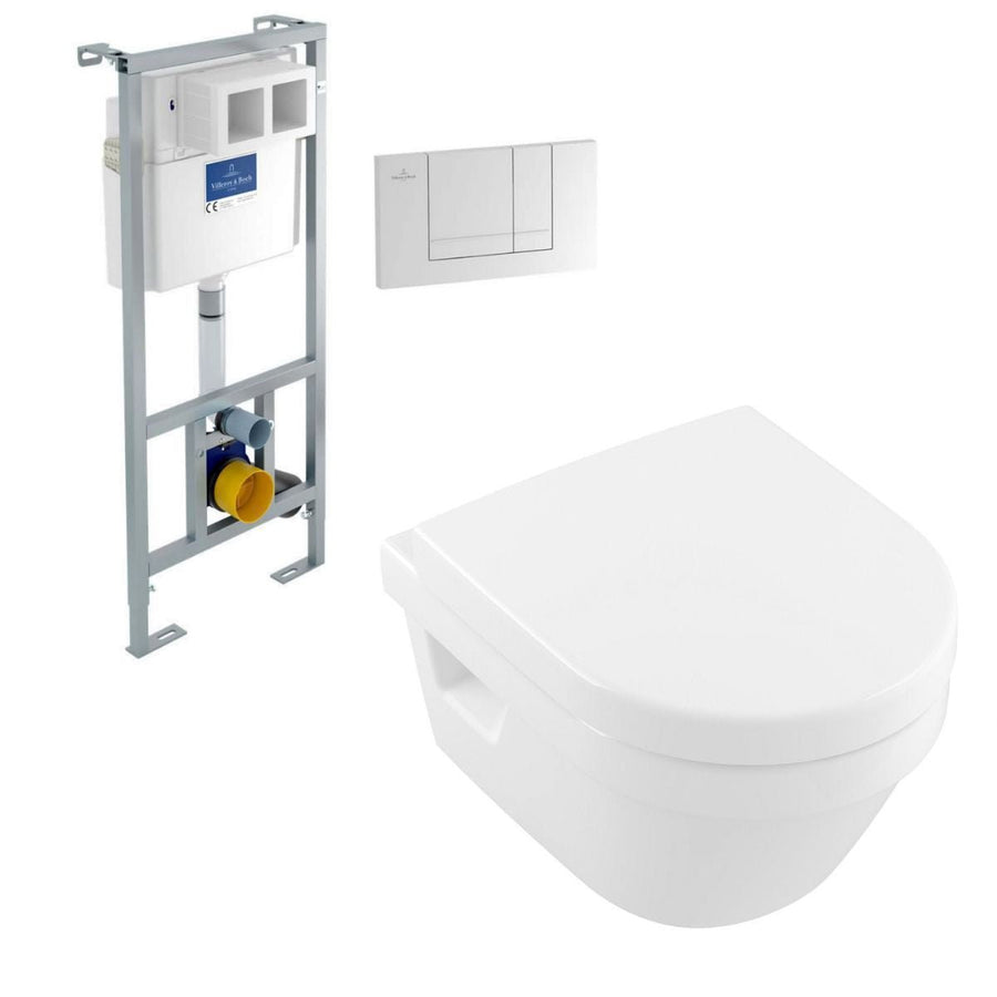 VBP-23-0305 - Villeroy & Boch Architectura Compact Round Wall Hung Toilet and Cistern Bundle - Coa Living