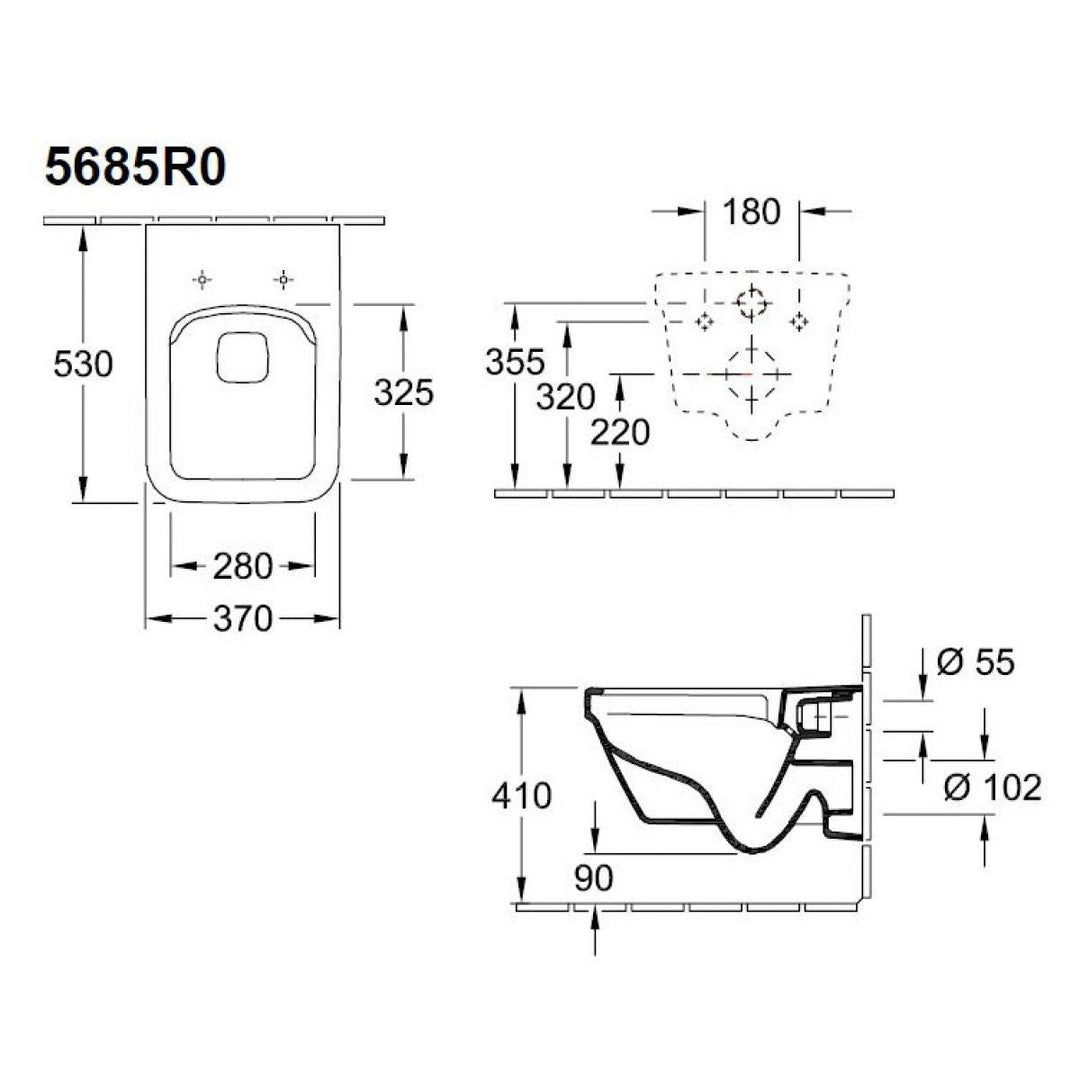 VBP-23-0309 - Villeroy & Boch Architectura Square Wall Hung Toilet and Cistern Bundle - Coa Living