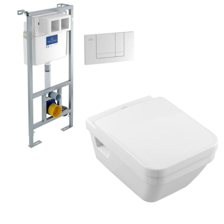 VBP-23-0309 - Villeroy & Boch Architectura Square Wall Hung Toilet and Cistern Bundle - Coa Living