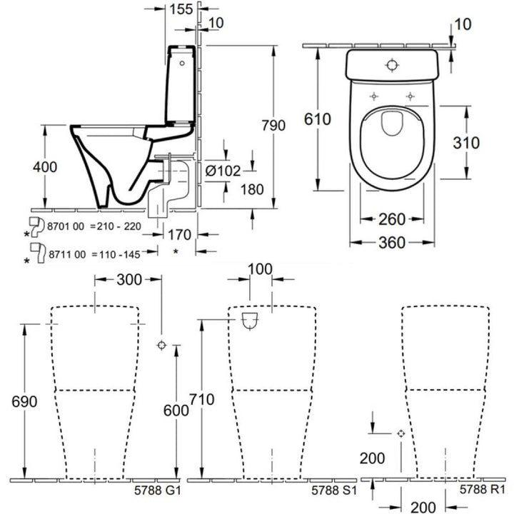 VBP-23-0311 - Villeroy & Boch O.Novo Compact Fully BTW Close Coupled WC Bundle - Coa Living