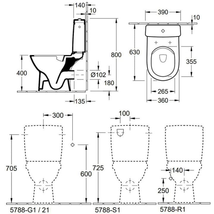 VBP-23-0312 - Villeroy & Boch O.Novo Compact Open Back Close Coupled WC Pack - Coa Living