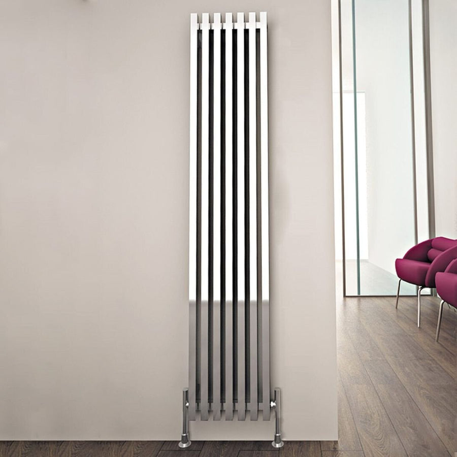 ZAR 0240180005 CHR - Carisa Zara Mild Steel Central Heating Radiator in Chrome - Coa Living